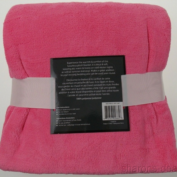 Bellisimo Luxurious Plush Blanket Pink 50×60 Soft - Picture 2 of 2